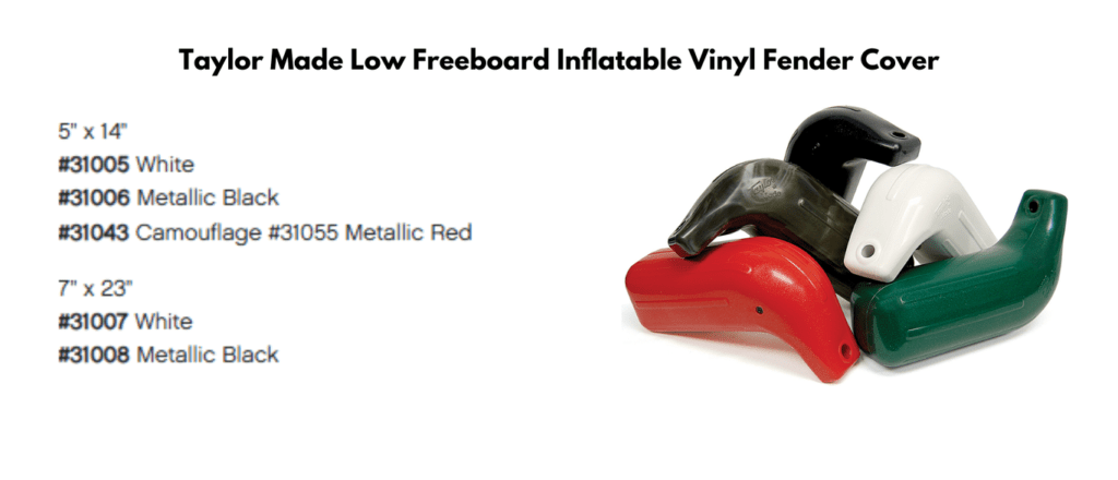 Taylor Made Low Freeboard Inflatable Vinyl Fender Cover Specifications