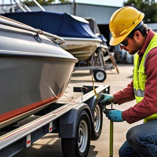 Measuring and marking the trailer.